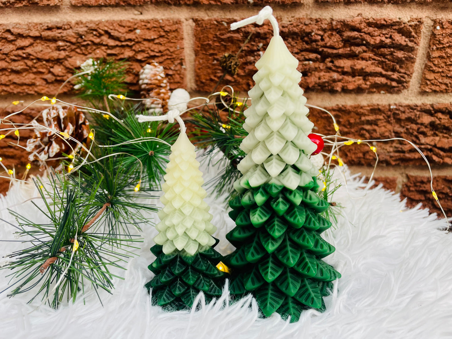 Beeswax Xmas tree candle
